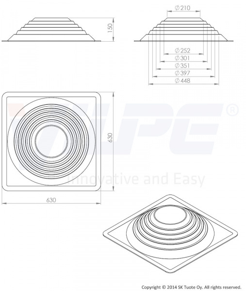 Уплотнитель ROOFSEAL №6/9 260-460 мм Vilpe